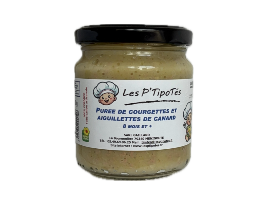 Purée de courgettes et aiguillettes de canard (8 mois et +) - Purée de courgette & aiguillettes..